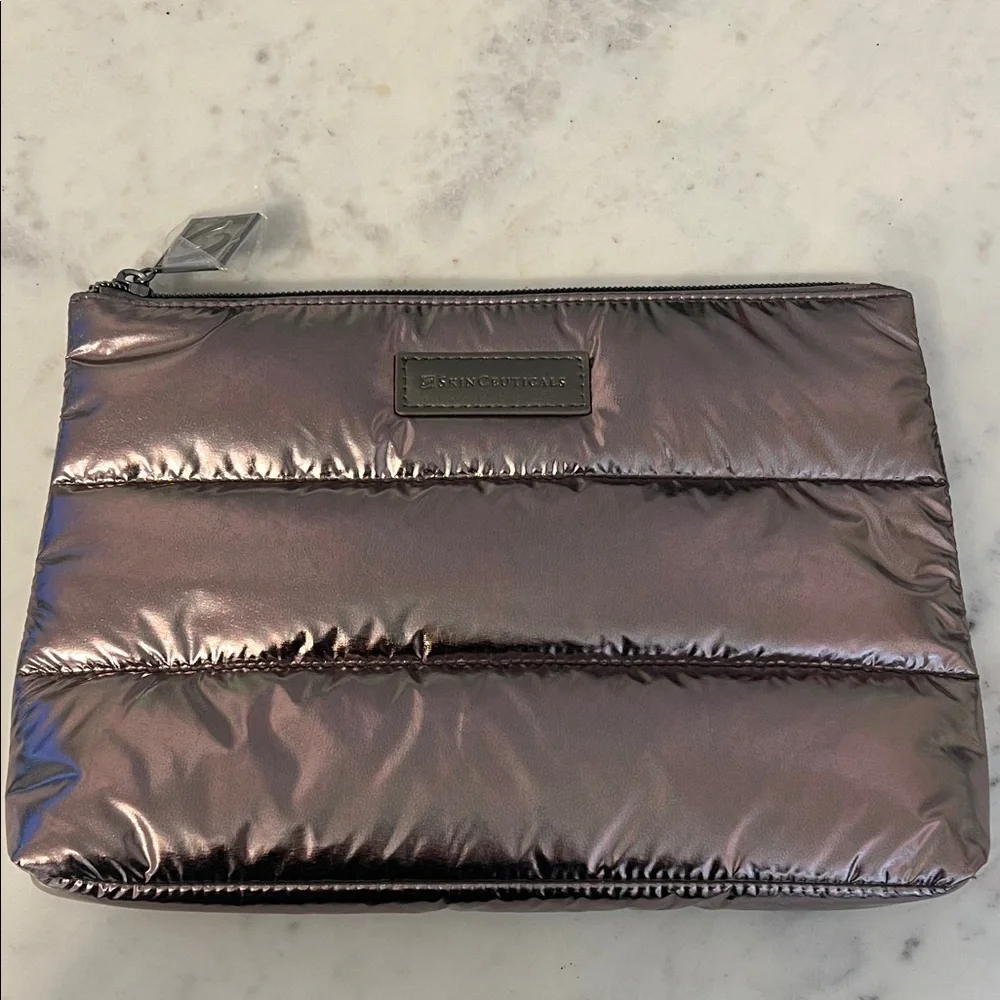 SkinCeuticals Iridescent Plum Quilted Cosmetic Pouch